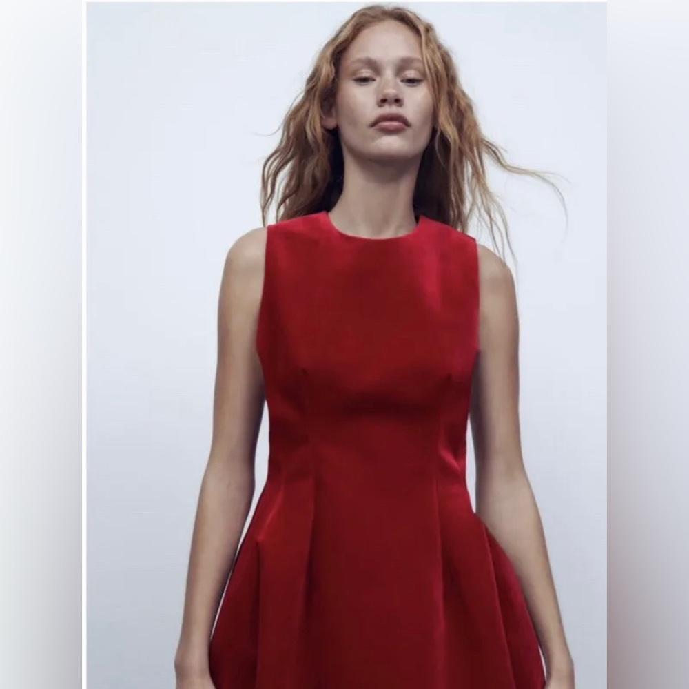 NWT ZARA RED VELVET MINI DRESS